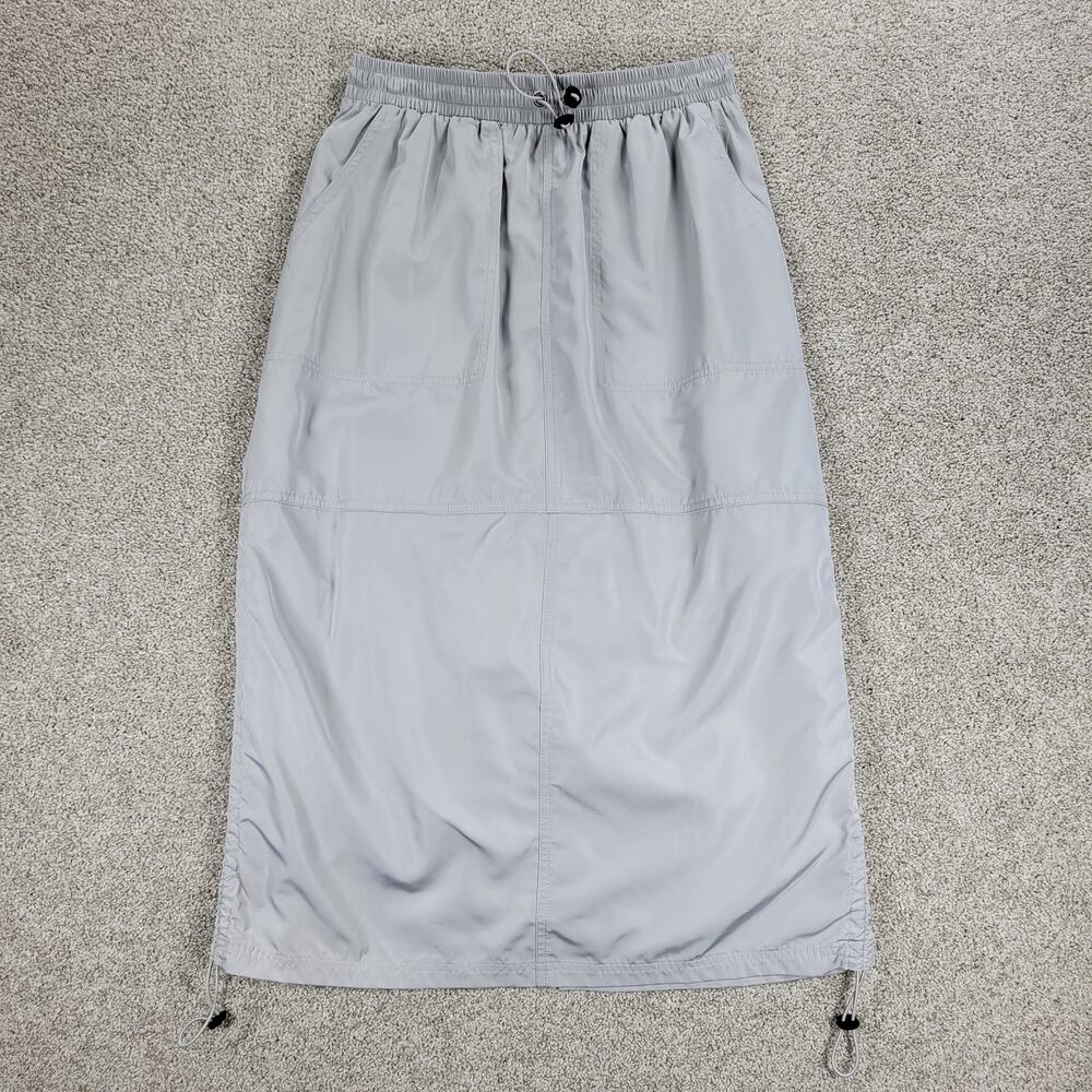 Wild Fable Midi Skirt Womens XS Gray Ruched Corded Outdoorsy Gorpcore Utility